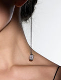Essence Silver (W) Lab Diamond Double Room Pave Necklace
