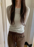 Gilmohi Layered U-Neck Long Sleeve Tee