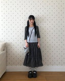 Hachu Tiered Midi Skirt