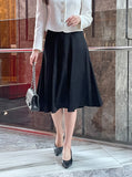 Jemu Satin Flare Midi Skirt