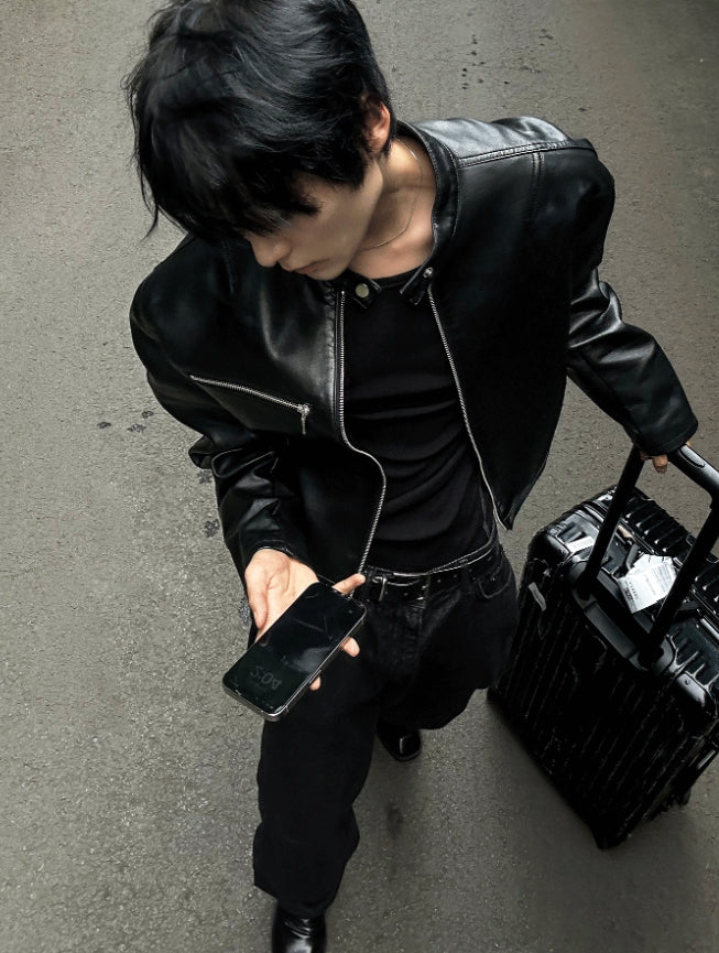 COSYHARU】Black Up China Leather (COSYHARU/レザージャケット
