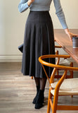 Wiki Pleated Banding Long Skirt