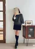 Hashu Shirt Layered Knit (Belt Set)