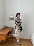 [unisex] Hemda Stripe Over Short Sleeve Tee