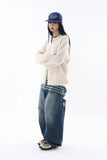 Maya round-neck wool brush cardigan