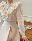 Revcell Ruffle Lace PuffBlouse (Sleeveless Set)