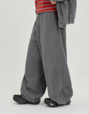 [BAONHAUS] Amoki check color matching fleece banding jogger pants