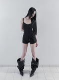 [mnem] Croissant Leather Leg Warmers