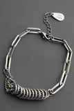 Chain layered silver bracelet