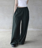 [mnem] Easy Stripe Wide Pants
