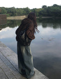 Thyssen Washing Denim Wide Pants