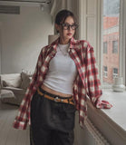 Motsu Loose Fit Checkered Shirt