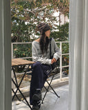 Nar Off Shoulder Loose Fit Pile Sweatshirt