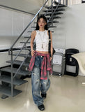 Star Stud Eyelet Crop Top (with cup)