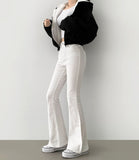 [Peach fuzz] Winter Long Length Span Long Boot Cut Cotton Pants
