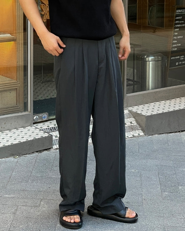 【MODERNIF】Freeden Two-Tuck Wide Slacks modernif (モダンイフ) - フリーデンツータックワイドスラックス