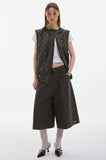 twin zipper dot hood vest