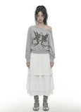 TWIN ANGEL One-Shoulder Sweatshirt