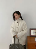 Riallo High Neck Boucle Half Coat
