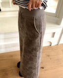 Hora Flower Brushed Long Skirt