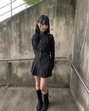 Bobo Black Denim Cargo Mini Skirt