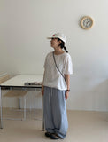 [BAONHAUS] Rebaca Stripe Banding Wide Pants