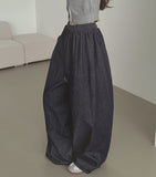 4-season Non-fade Raw Balloon Wide Jogger Banding Pants