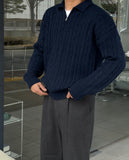 Revan Half Zip-Up Cable Knit