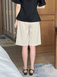 Angel Linen Pintuck Banding Half Slacks