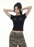 LACE BACK CROSS Short Sleeve Tee