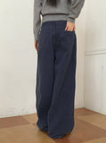 Nookan Stopper String Color Cotton Long Wide Pants