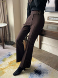 Wittery Side Adjust Brushed Bootcut Slacks