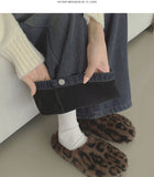 Brushed Hem Snap Jogger Wide Denim Pants