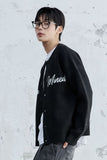 SCRIPT TYPE ROUND NECK CARDIGAN