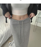 Low Rise Shibori Maxi A-Line Brushed Long Skirt