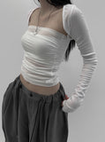 Kone see-through shirring tube top