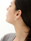 H Edition Silver (M) Matte Volume Hoop Earrings