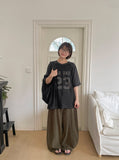 Ponbe Curved Cut Balloon Wide Pants