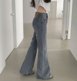 -3kg Span Semi-Bootcut Long Denim Pants