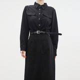 Penaon Back Slit Long One Piece (belt Set)