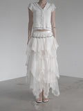 Cherian Chiffon Unbalance Tiered Skirt