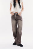 Latte washed regular denim pants