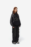 Wide cut cargo denim pants
