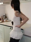 TRIPLE FRILL SLEEVELESS