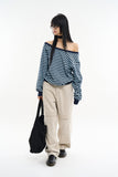 Landa 2-way stripe unbalance T-shirt
