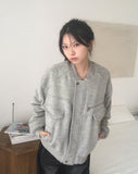 [Quilted lining] Polva brush mohair zipper blouson jumper