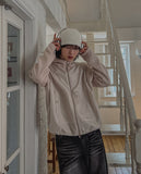 Tech Color Matching High Neck Hood Zip-Up