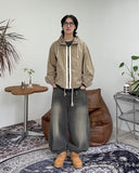 Panel Herringbone Hooded Jumper