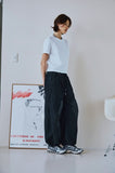 Washed Balloon Cargo Denim Pants