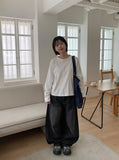 Calton Washing Denim Balloon Wide Pants